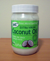 Jar of virgin coconut oil